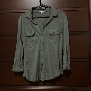 James Perse green blouse 4
